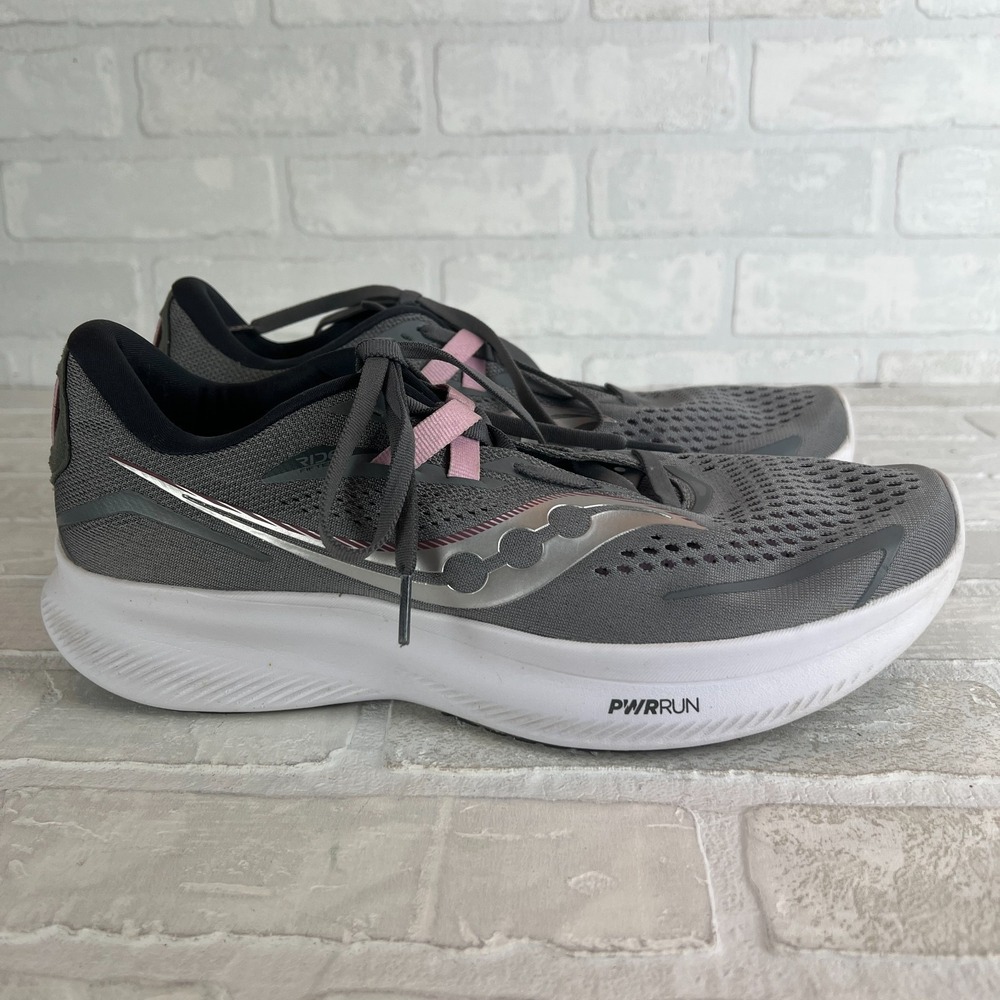 Saucony Ride 15 Sneakers Shoes Womens 11 Gray Running Walking Activewear Workout